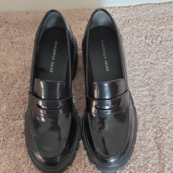 Sincerely Jules Black Moccasins Slip-On Shoes - Picture 2 of 11